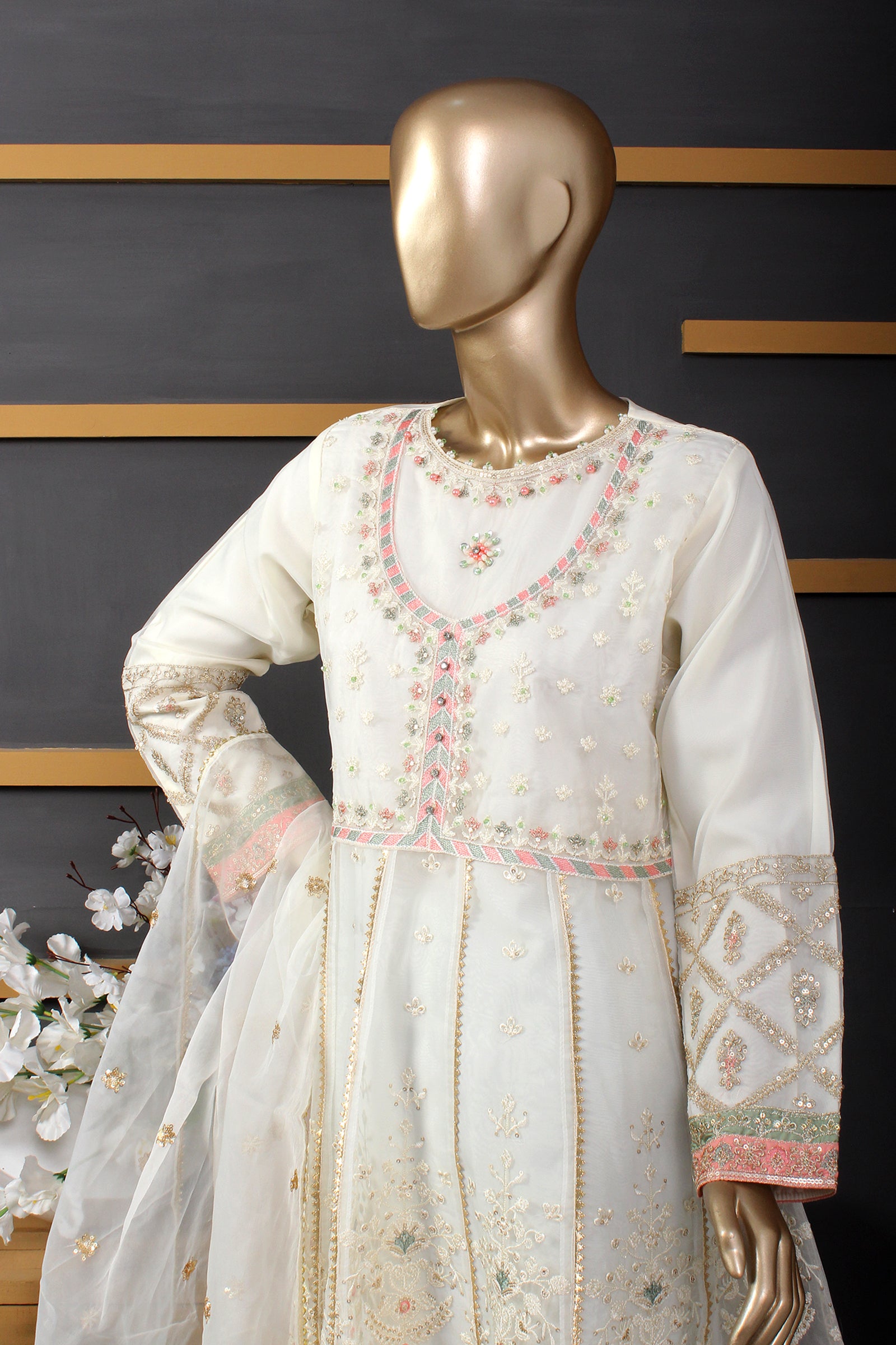 Buy Gota Work Frock for Wedding Party Online – Nameera by Farooq